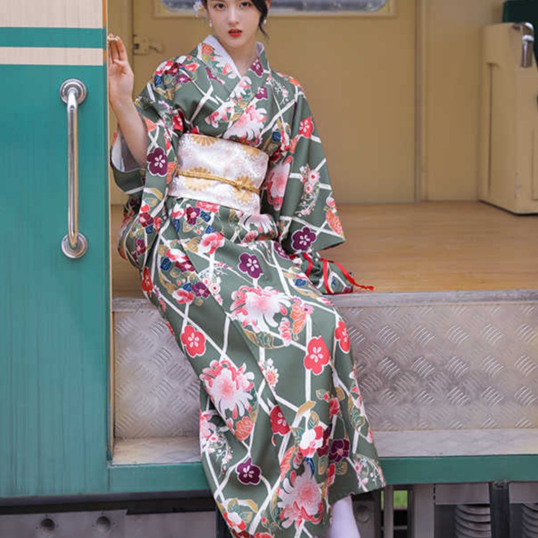 Womens Retro Japanese-style Yukata Traditional Dress