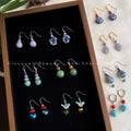 Artistic Vintage Ceramic & Natural Stone Earrings, Niche Ethnic Style Ornaments
