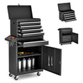 Excelo Tool Chest, 5-Drawer Rolling Tool Storage Cabinet With Detachable Top Tool Box, Liner, Universal Lockable Wheels, Adjustable Shelf, Locking Mechanism, Metal Tool Cart For Garage Workshop