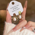 Elegant French Sequins Geometric Brushed Ball Pendant Drop Earrings For Women, Light Luxury Gorgeous Fashion Dangle Ear Jewelry