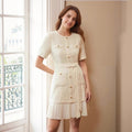 Pleated Skirt European And American Style Apricot Color