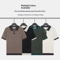 Mens Solid-Color Knitted Short-Sleeve Polo Shirt