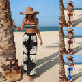 Striped Quick-Dry Beach Sun-Protective Pants Three-Piece Set Split-Style