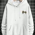 Mens Loose-fit Casual Printed Hooded Sweatshirt