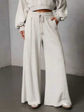 2026 New Summer Women's Solid Color Tie Loose Wide Leg Draped Pants