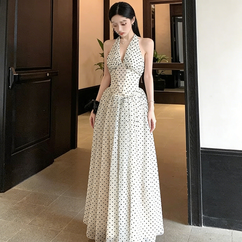 Backless V-neck Halter Dress For Women