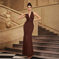 Glitter Halter Neck Mermaid Evening Gown