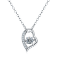 S925 Sterling Silver 0.5ct D Color VVS1 Moissanite Open Heart Necklace 45cm Platinum Plated GRA Certified Gift Box