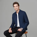 Mens Executive Jacket Notched Lapel Relaxed Fit Thin Style For Middle-aged Men