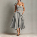 One-shoulder Strap Camisole And Skirt Set