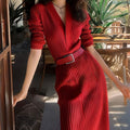 Knitted Casual French-Style Dress For Women