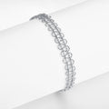 S925 Sterling Silver Hollow Circle Link Bracelet For Women 18.5cm Adjustable 9.0mm Width Lightweight 3.2g Platinum Plated Gift Box