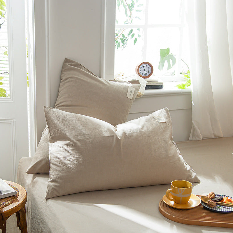 A-Grade Korean-style Washed Cotton Pillowcase Pair