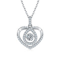 S925 Sterling Silver 0.5ct D Color VVS1 Moissanite Open Heart Necklace 45cm Platinum Plated GRA Certified Gift Box