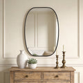 20x30 In Black Metal Framed Oval Vanity Bathrrom Mirror For Wall