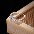1pcs Wheat Spike Twisted Tiny Crystal Adjustable Open Ring, Minimalist Chinese Elegant Style, For Women Daily Travel Wear & Girlfriend Valentine Birthday Gifts
