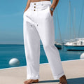 Mens SpringSummer New Fashion Straight-leg Cotton-Linen Casual Pants