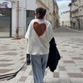 Loose-fit Short-sleeve Top With A Heart-shaped Cutout And A Backless Design