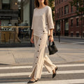 Casual Urban Shirt And Asymmetrical Trousers Set