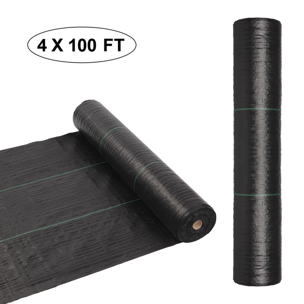 4x100ft Black Weeding Cloth Polyethylene Foldable