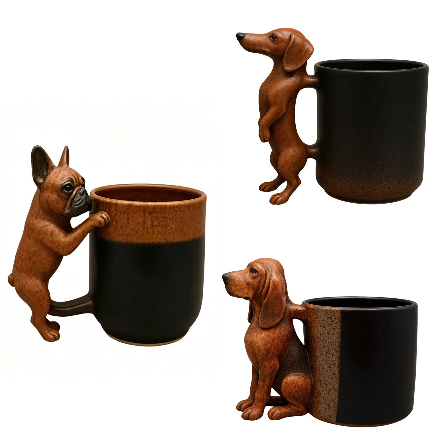 3D  Handmade Dachshund Mug, Creative 3D Animal Shape Ceramic Mug,11 Oz Unique Dog Coffee Mugs