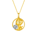 S925 Sterling Silver Gold Plated 1ct D Color VVS1 Moissanite Snake Necklace 5.4g Chinese Zodiac Benmingnian Gift GRA Certified Gift Box