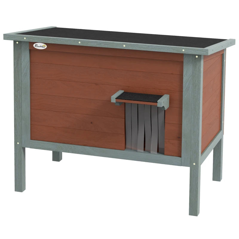 Outdoor Cat House, Wooden Feral Cat House W Removable Floor, Brown