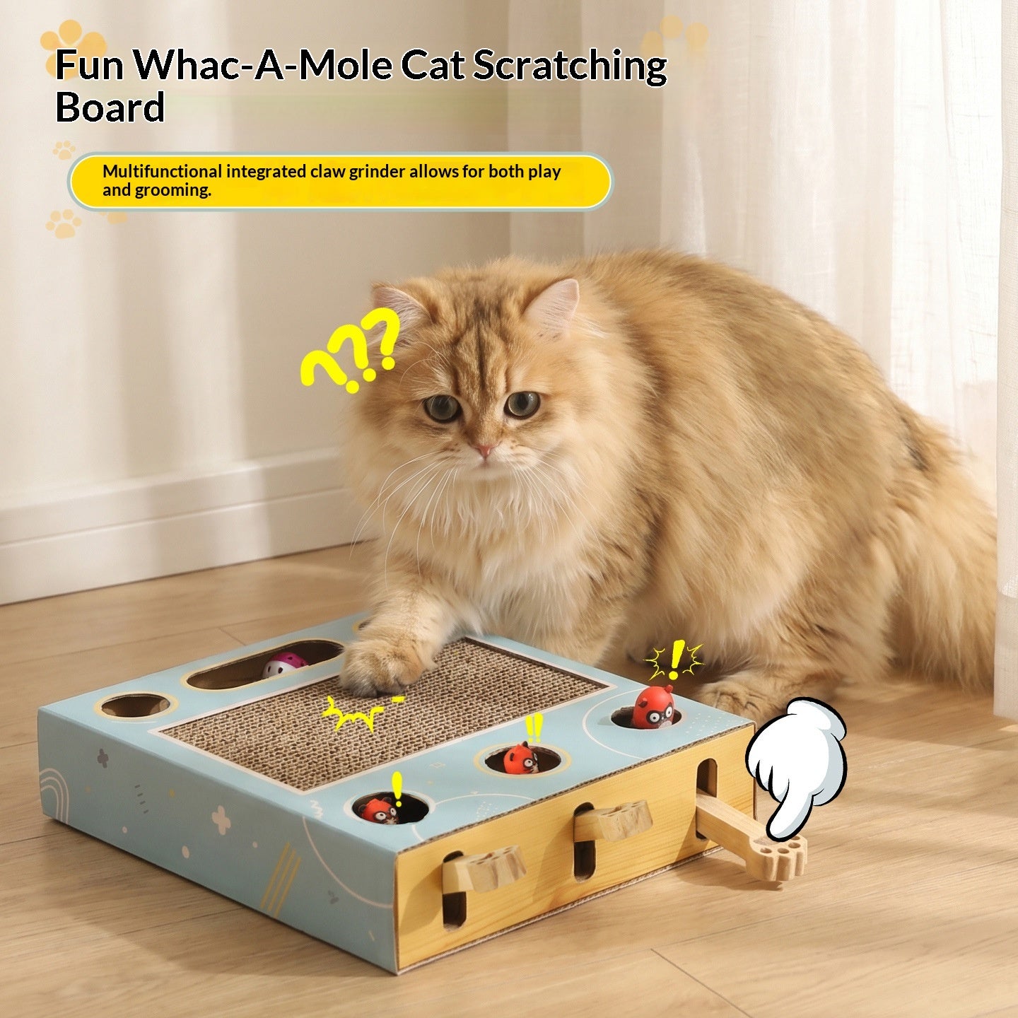Cat Scratching Post Multifunctional Whac-A-Mole Toy