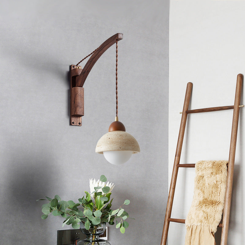 Mid-century Wabi-sabi Bedroom Bedside Wall Lamp Japanese-style Vintage