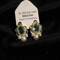 Niche High-end Blue Gem Studs, Vintage Court Style Women Ear Jewelry