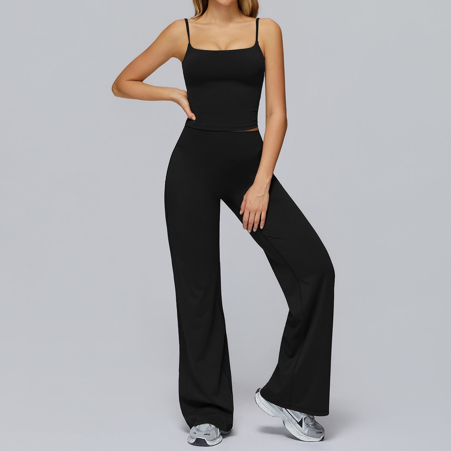 Tight-fitting Wide-leg Casual Sportswear Set