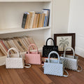 Solid-color Sweet Small Square Handbag With Rivets Single-shoulder Style