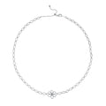 S925 Sterling Silver Hollow Flower Necklace For Women, 2.6g Lightweight, 42cm Adjustable, 13mm Wide, 3 Colors  Silver Gold Rose Gold, Platinum Plated, Gift Box