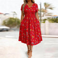 Plus-size Short-sleeve Floral Dress