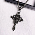 1pcs Vintage Twisted Chain Snake Wrapped Cross Pendant Necklace, Dark Punk Gothic Style, For Men Street Biker Party Wear & Male Holiday Gifts
