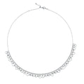 S925 Sterling Silver Scallop Edge Necklace 45cm Adjustable 9.5mm Wide 5.2g Platinum Gold Rose Gold Plated Gift Box