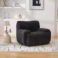 42  Wide Modern Upholstered Oversized Accent Chair, Boneless Single Sofa Chair, Chenille Armchair Comfy Reading Lounge Chair With Deep Seats For Living Room Bedroom Apartment, Dorms, Black