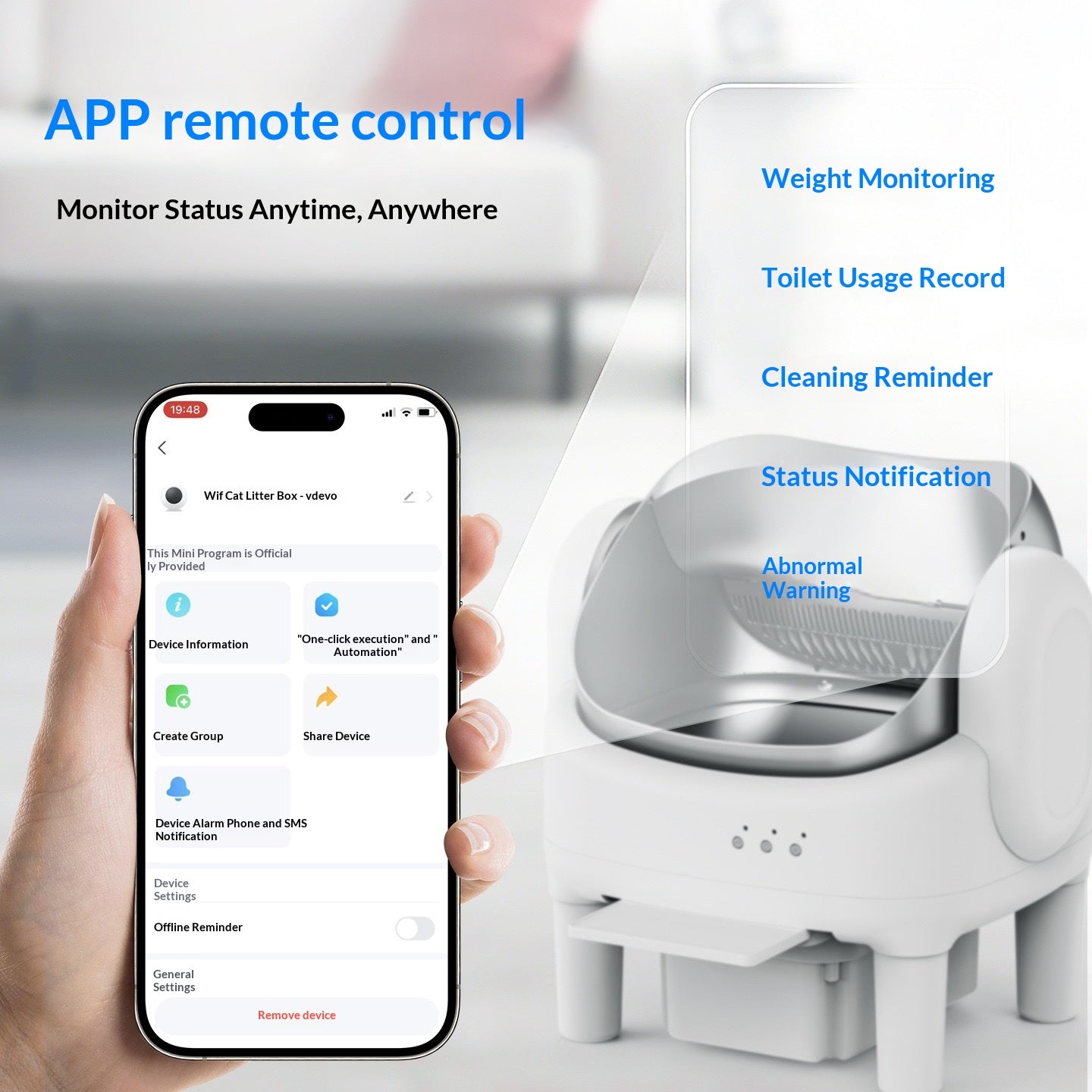 Toilet App Remotely Cleans The Litter Box Robot