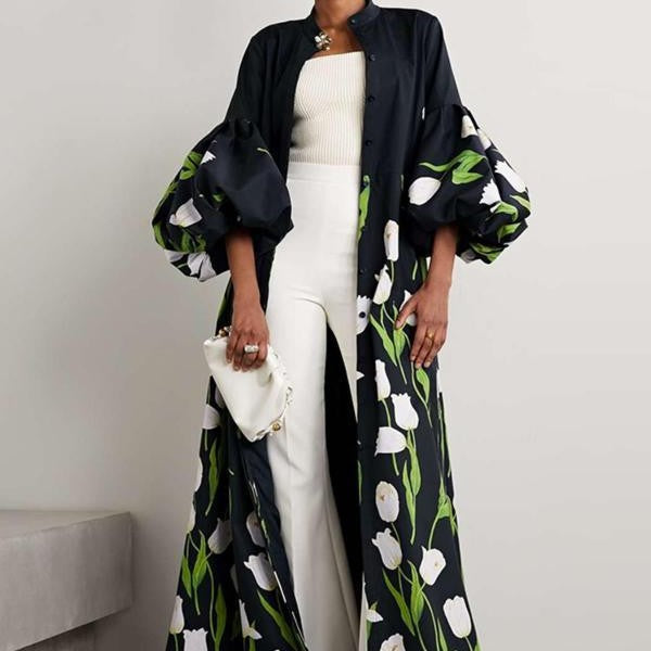 Printed Minimalist Midi Dress European And American Style