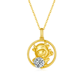 S925 Sterling Silver Gold Plated 1ct D Color VVS1 Moissanite Ox Necklace 4.8g Chinese Zodiac Benmingnian Gift GRA Certified Gift Box