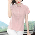 Fashionable Loose-fit Figure-flattering Casual Short-sleeve