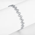 S925 Sterling Silver Wavy Chain Bracelet 19cm Adjustable 8.0mm Wide Clover Links Platinum Plated Fashion Gift Box