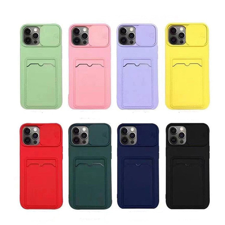 Card Holder Pocket Back Cover Wallet Soft Bumper Phone Case for iPhone 12 Pro