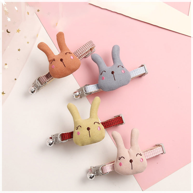 Pet Collar Traction Cartoon Rabbit Bowknot Bell Collar Cat Necklace