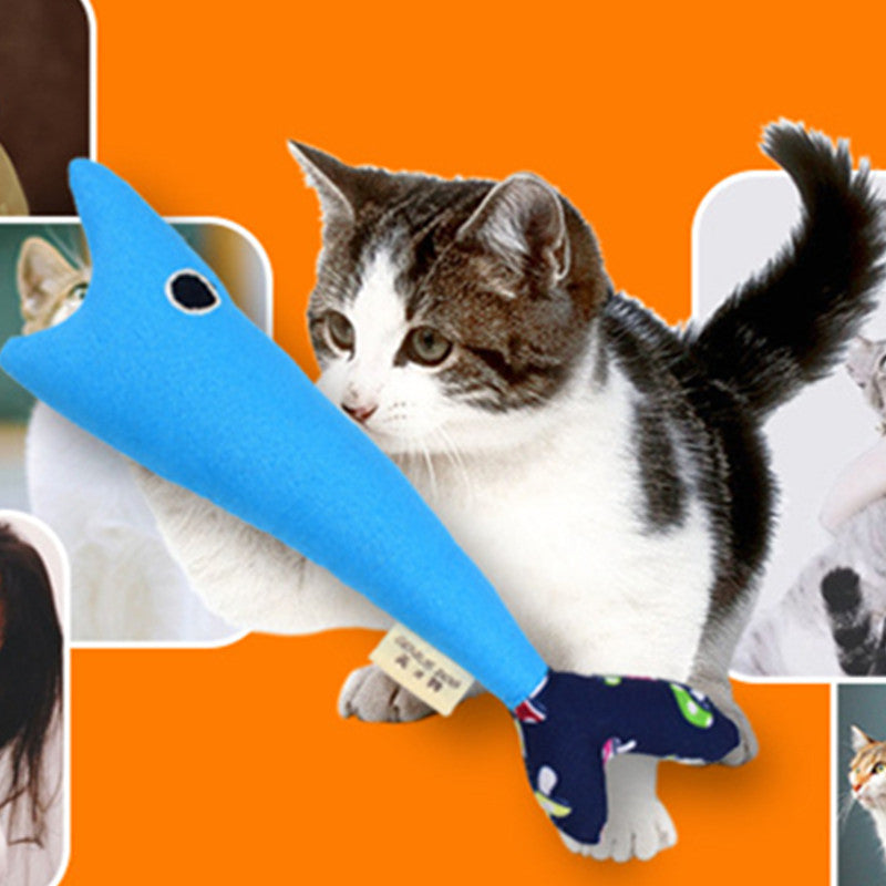 Grinding Claws and Bite-resistant Cat Pillow Little Fish Vocal Toy