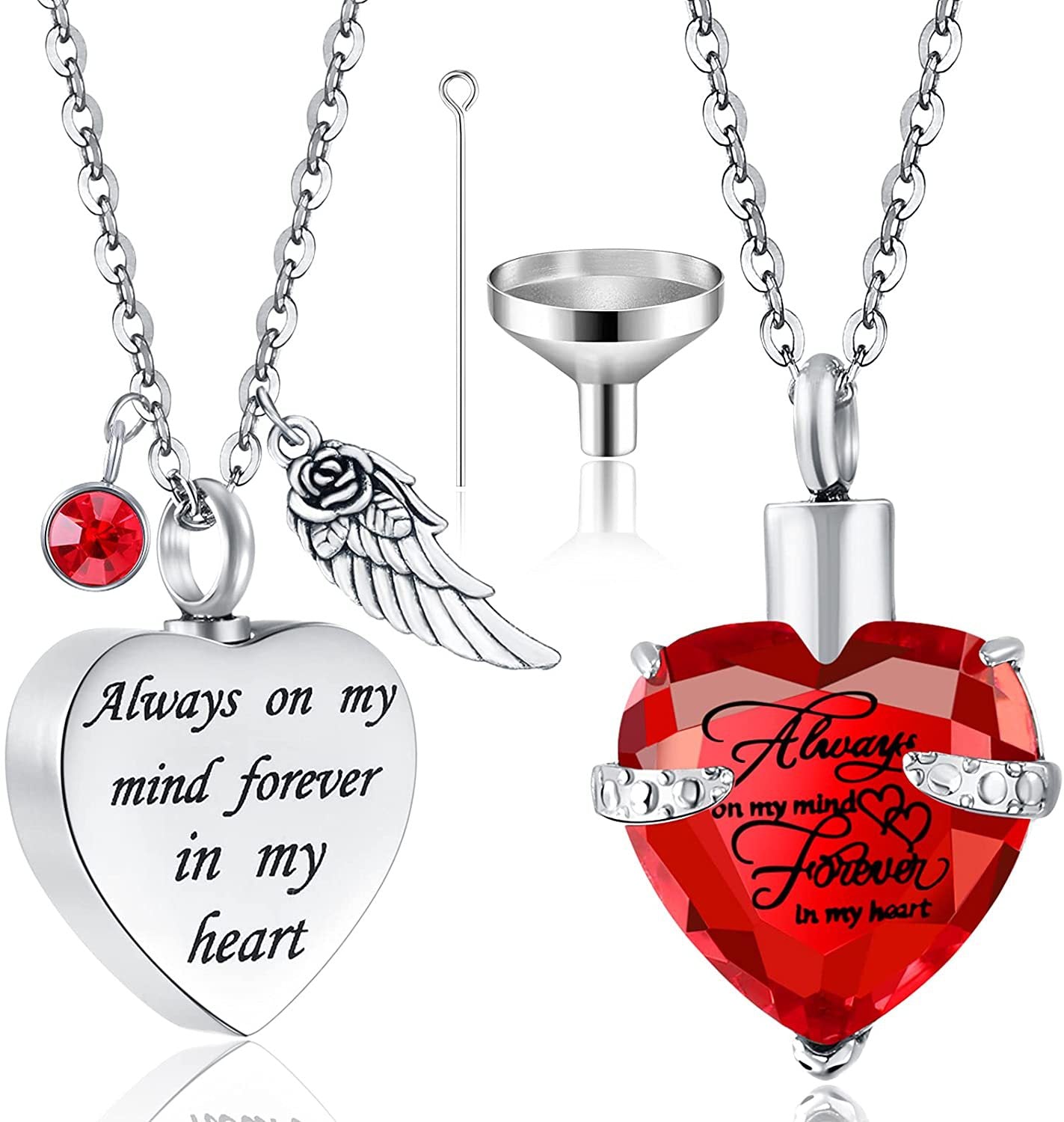 Heart Cremation Urn Necklace For Ashes Stainless Steel Waterproof