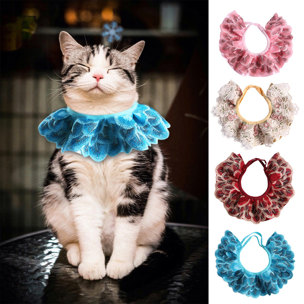 Cat Lace Floral Collar Necklace Bandana