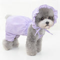 Summer Pet Dog Plaid Dresses With Hat