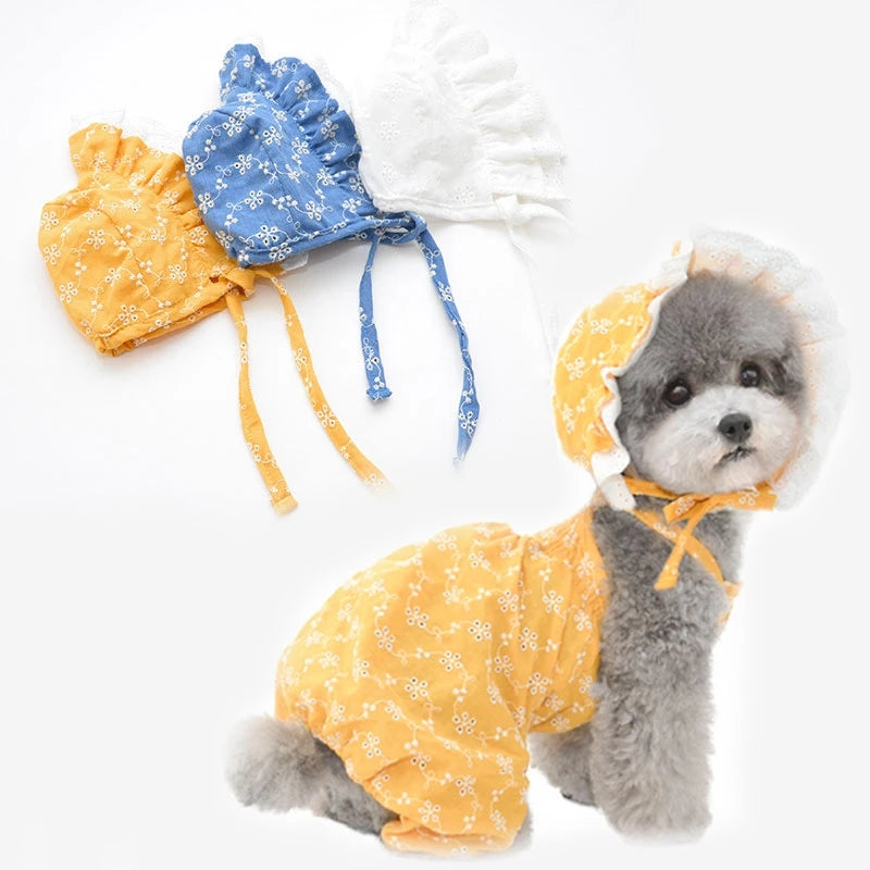 Pet Puppy Dog Summer Floral Cap Sun Hats