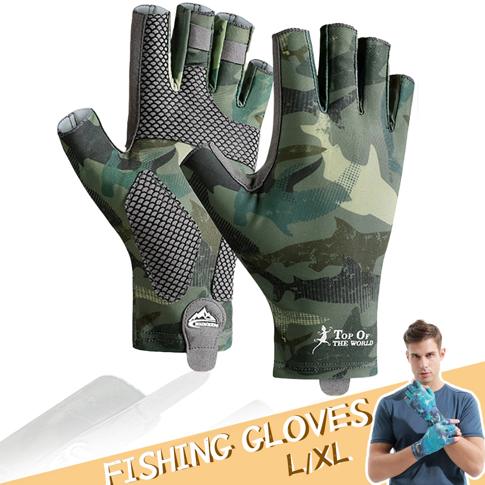Ice Silk Half Finger Non-slip Men Cycling Fishing Gloves